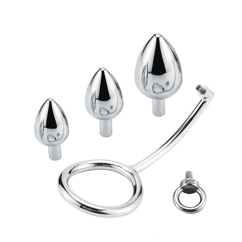 Set Anal Cock Hook 4663 with Stainless DiscreetChoice Steel Ring 0714